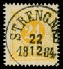 F34. STRENGNÄS 22.12.1884. Vackert ex!