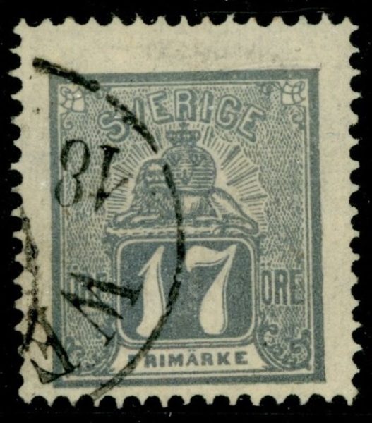 F15c. Fräscht stpl ex av 17 öre grå. F 6500 kr