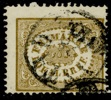 F13a. Fräscht ex stämplat YSTAD 28.10.1862. Troligen en ovanlig stämpel på lokalmärkena.