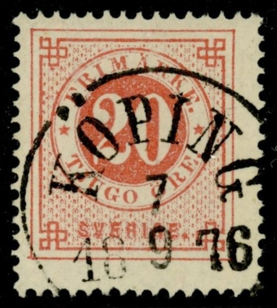 F22. KÖPING 7.9.1876. Vackert ex.