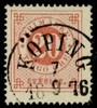 F22. KÖPING 7.9.1876. Vackert ex.