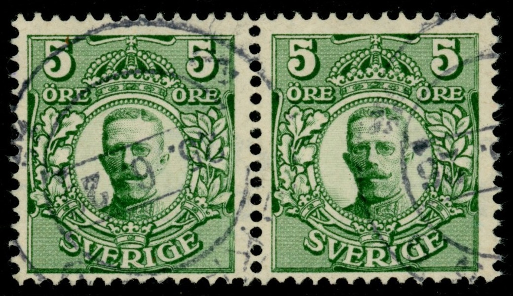 F75vm2. Stpl par med liten del av två vm kronor horisontellt. F 1800 kr