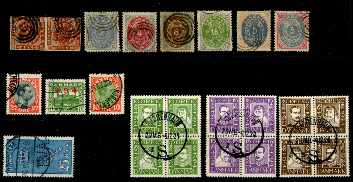 Lot bättre märken bl.a. flera skillingar i ngt blandad kvalitet. Högt katalogvärde!