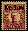 F97vm7. Postfriskt ex med del av två omvända vm kronor. F 250 kr