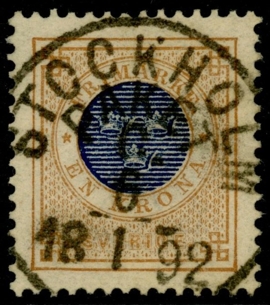 F49. STOCKHOLM C PAKET 6.1.1892. Prakt-lyxexemplar!