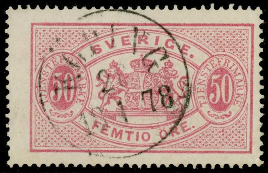 Tj9. KÖPING 28.1.1878. Fräscht ex. F 1000 kr+