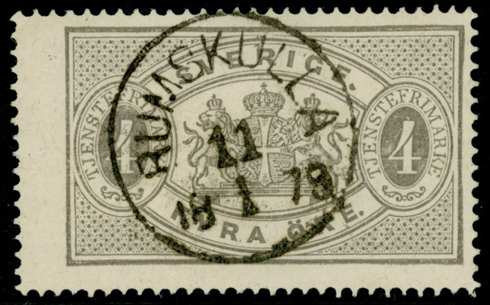 Tj2a. RUMSKULLA 11.1.1879. Fräscht ex, tidigt stämplat.