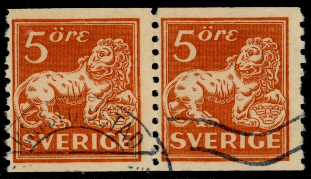 F142Acz. Stämplat par av ett ovanligt vm. F 3750 kr x2 (kt)