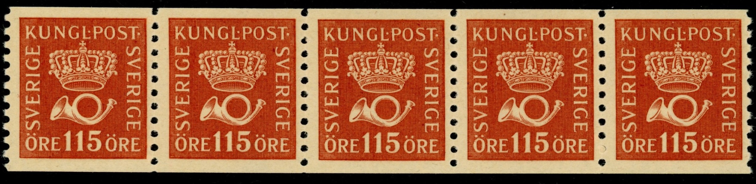 F170 a2-ppr. Postfriskt 5-strip. F 1250 kr