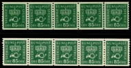 F166 a2-ppr resp a3-ppr. Två postfriska 5-strip, prakt-lyx. F 1750 kr+