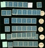 F169. Studielot med olika papper, mest xx inkl flera trevliga 5-strip.