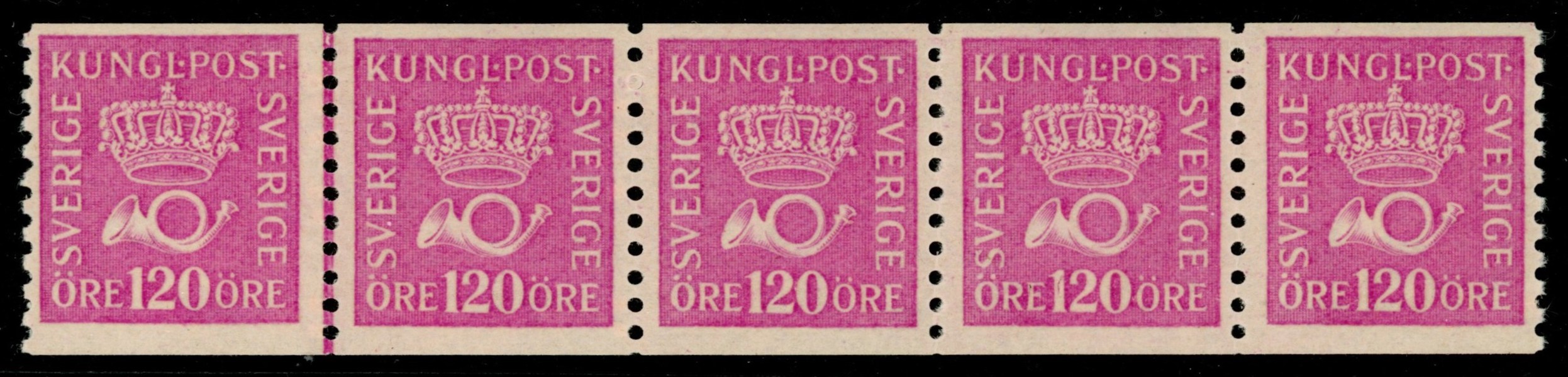 F172 a2-ppr. Postfriskt 5-strip. F 1650 kr