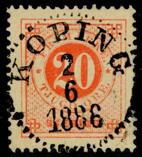 F33. KÖPING 2.6.1886. Felfritt praktex!