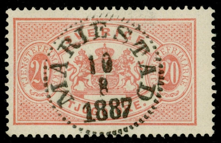 Tj18. MARIESTAD 10.8.1887. Vackert ex!