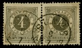 F18. Delvis särat PAR, stpl SUNNE 9.7.1877. Höger märke med veck.