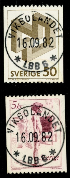 Lot två märken lyxstämplade VIKBOLANDET LBB 6 16.09.82