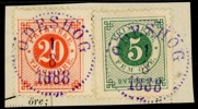 F43+46. Violett stämpel ÖDESHÖG 1.8.1888