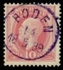 F45. VIOLETT stämpel BODEN 14.5.1889
