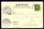 Intressant vykort stpl SKÄRALID 24.6.1902, felsänt till utlandet troligen pga det tyskklingande ortnamnet RAUS.