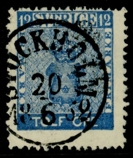 F9k. STOCKHOLM 20.6.1862. Felfritt ex av denna svåra nyans! Sign O.P.