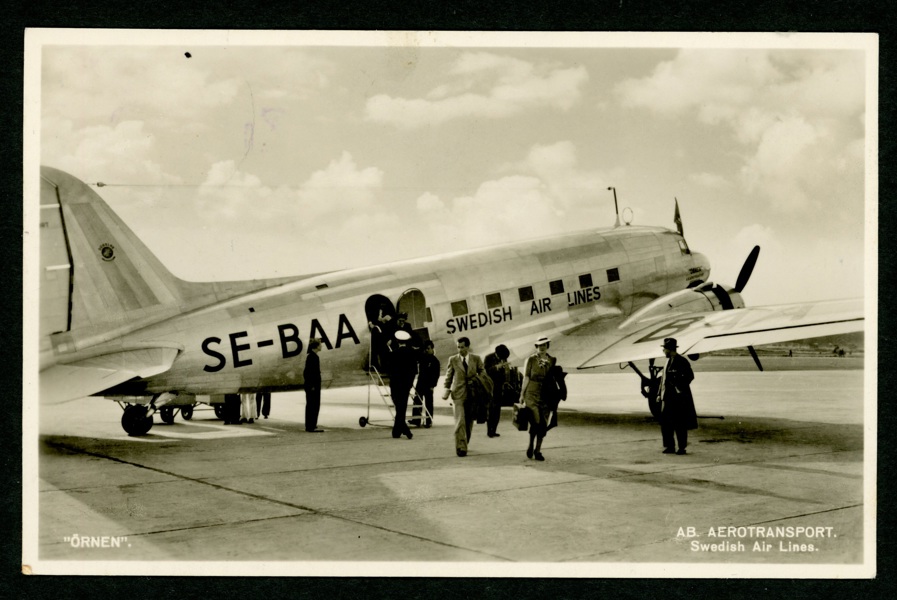 Flygplanet "Örnen", AB AEROTRANSPORT. Postgånget ca 1939-40, svårläst stpl.