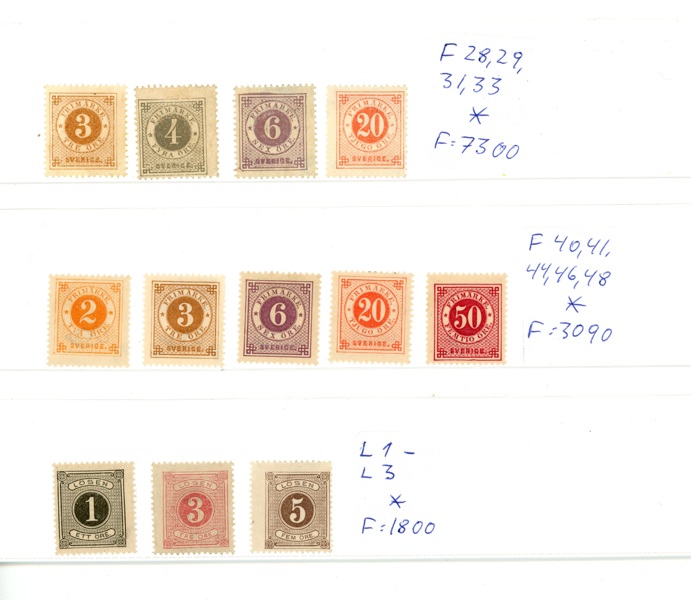 Lot ostämplade ringtyp och lösen. Facit över 12000 kr