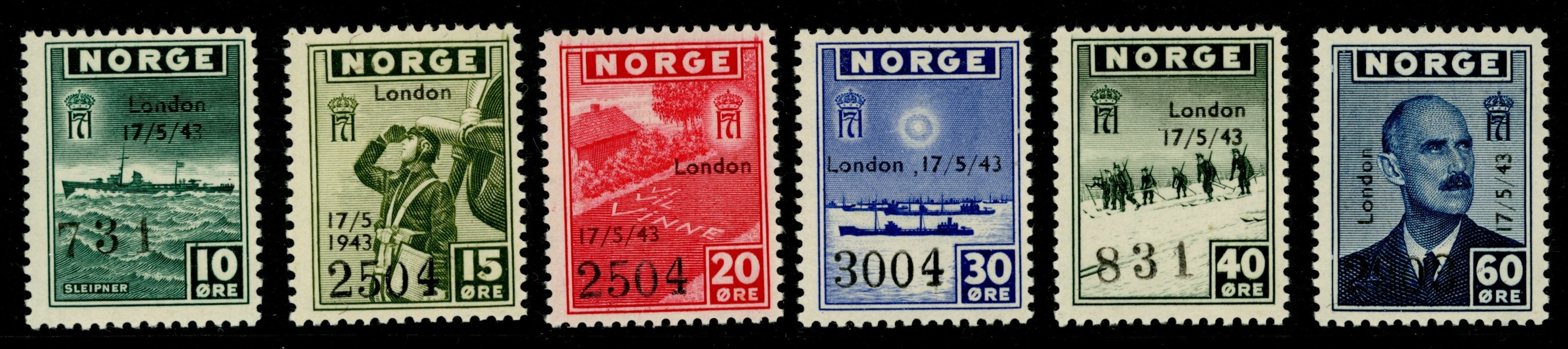 F335B-340B. Postfrisk serie påtryck London-påtryck. Sällsynt och i perfekt skick. F 13000 kr