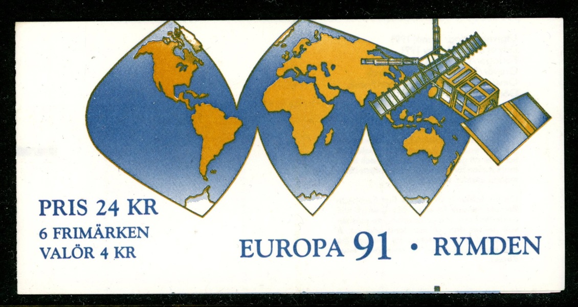 H414v. Felskuret häfte både omslag och inlaga. Frimärkena har t.o.m. blivit "3-sidiga"!