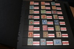 Trevlig låda med sex album/pärmar blandat innehåll. Bl.a. Sverigesamling från vapen och framåt med många bättre märken, en del klassiskt och Kongress/Förening till 1 krona m.m. 