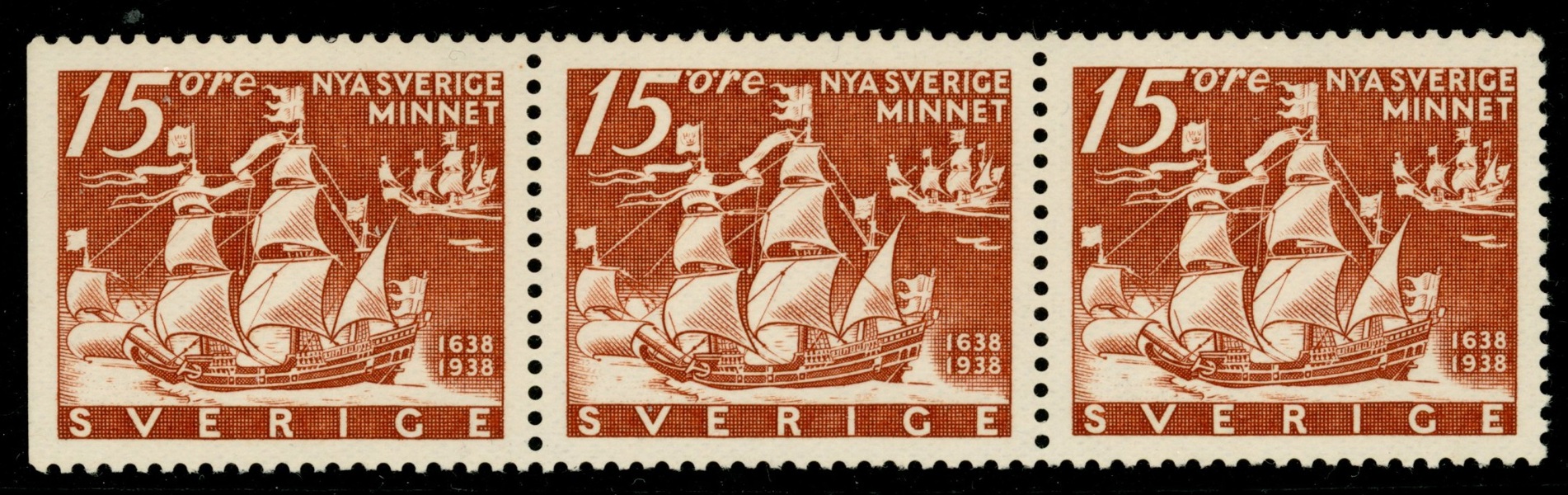 F262BCC. Postfriskt 3-strip från arket. F 400 kr+