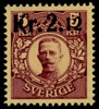 F98vm9. Postfriskt ex med del av tre vm kronor. Enligt Facit 1 ex känt!