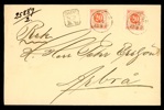 Rekommenderat brev till Arbrå med 2x 20 öre t13 (ph?), stpl JERFSÖ 19.9.1886