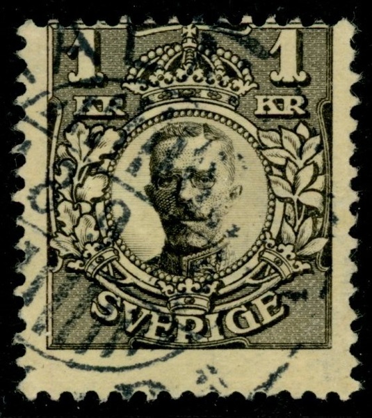 F77vm11. Stpl ex med endast en halv omvänd vm krona. Enl Facit 1 ex känt!
