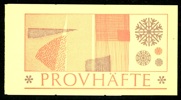 Provhäfte "kvinnohuvud" med 20 märken i violett nyans, omvänd inhäftning.