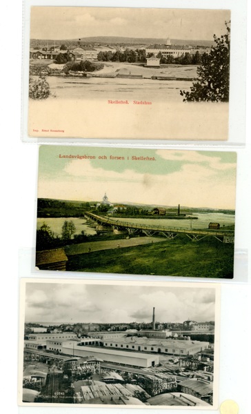 VÄSTERBOTTEN. Lot tre äldre vykort, två Skellefteå och ett från Holmsund.