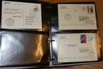 Färöarna. Samling i fyra små album mest brev och kort med inriktning på olika ortstämplar, ser spännande ut. Ovanlig samling. Se bilder!