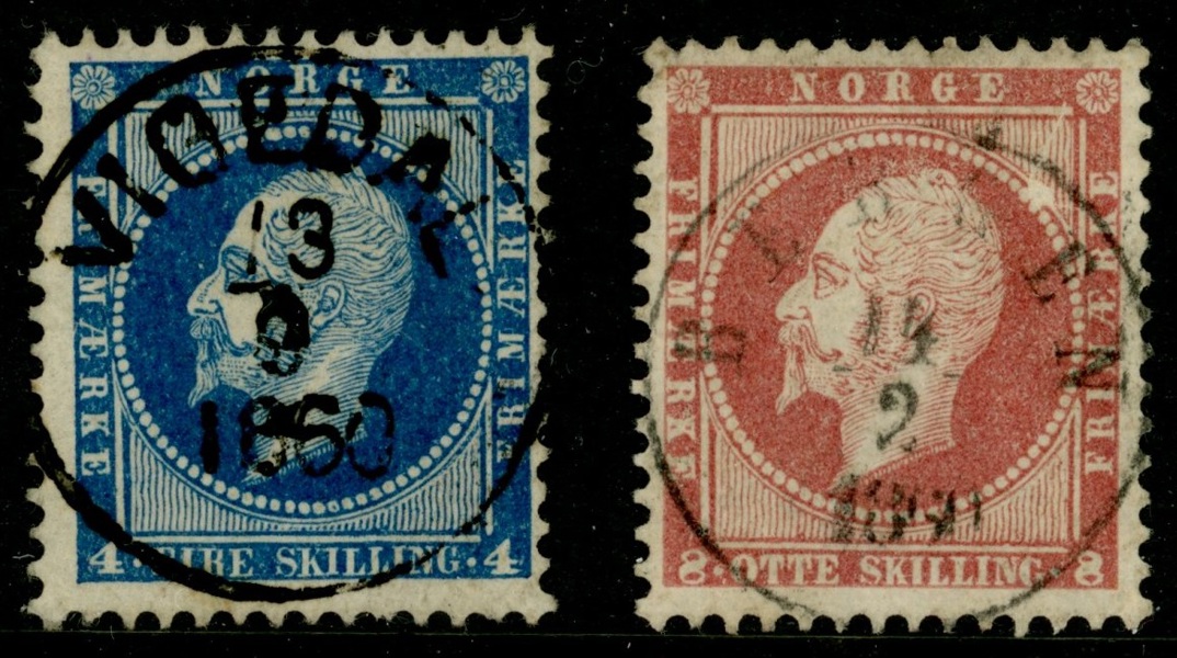 F4 och 5. Lot två lyxstämplade ex. 4 sk med två ktt, 8 sk med bruten hörntand. Men ändå en trevlig lot.