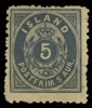 F23. 5 aur blå. Svaga violetta spår av någon sorts makulering. F 6500 kr för stämplat.