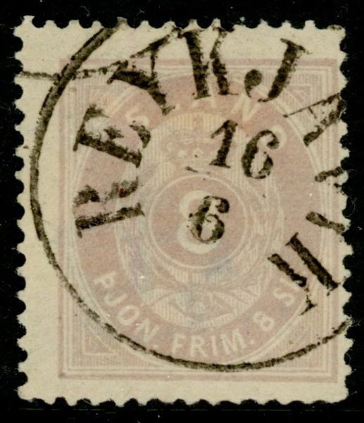 Tj2. Äktstämplat, ovanligt fräscht ex med rättvänd REYKJAVIK 16.6. F 6500 kr