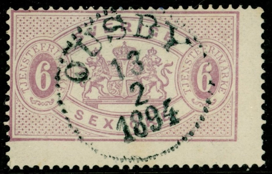Tj15. OUSBY 13.2.1894. Sned centrering men fint stämplat. F 650 kr