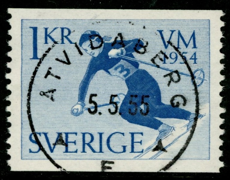 F455. ÅTVIDABERG 5.5.55. Prakt-lyx och stämpelkuriosa!