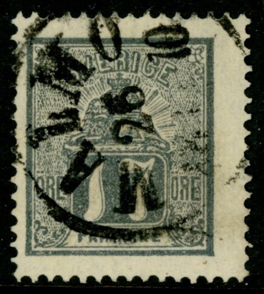 F15c. Fräscht och felfritt ex 17 öre grå, sidvänd stpl MALMÖ. F 6500 kr