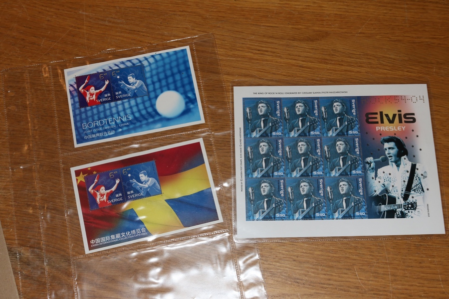 Bl 38v. Postfriskt ex av Kinablocket. Även det vanliga blocket ingår samt ett souvenirark Elvis Presley.
