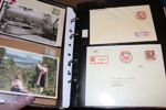 DALARNA. Samling försändelser inkl en del vykort med ortstämplar från Dalarna. Många olika typer av försändelser i tre välfyllda album. 