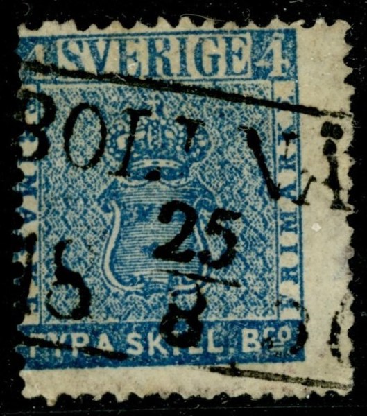 F2. BOLLNÄS 25.8.1856. Fint ex, sned centrering.