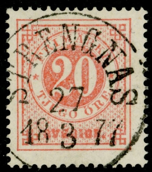 F22. STRENGNÄS 27.3.1877. Felfritt praktexemplar!