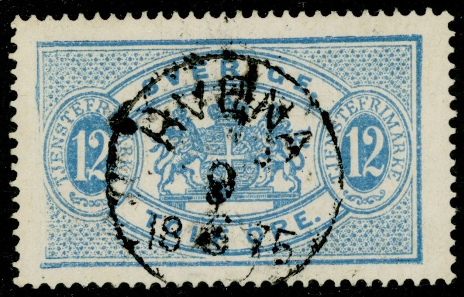 Tj5v. HVENA 9.6.1875. Mycket intressant exemplar med saknat tryck t.v. Vad jag kan se är det inte skadat utan en verklig tryckdefekt.