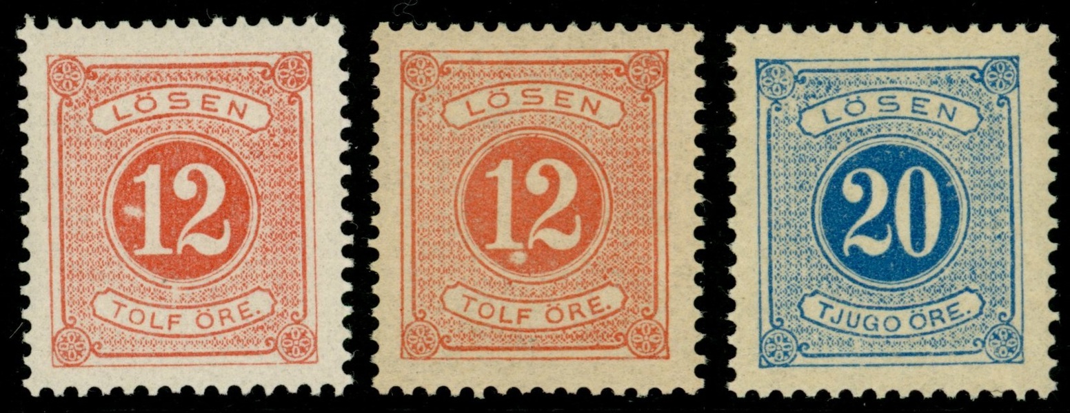 L15, 16. Lot tre postfriska praktmärken.