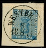 F9. WESTERBY 8.8.1871 på vackert klipp. Postal 300 kr