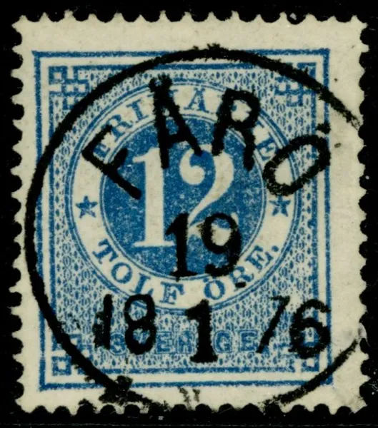 F21. FÅRÖ 19.1.1876. Vackert ex!